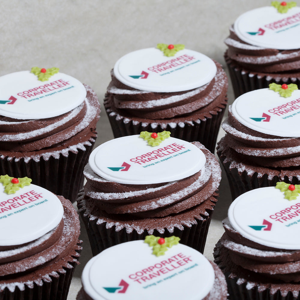 Double Chocolate Christmas Log Cupcakes