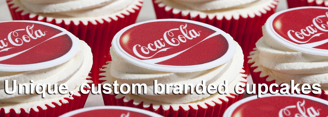 Unique, custom branded cupcakes